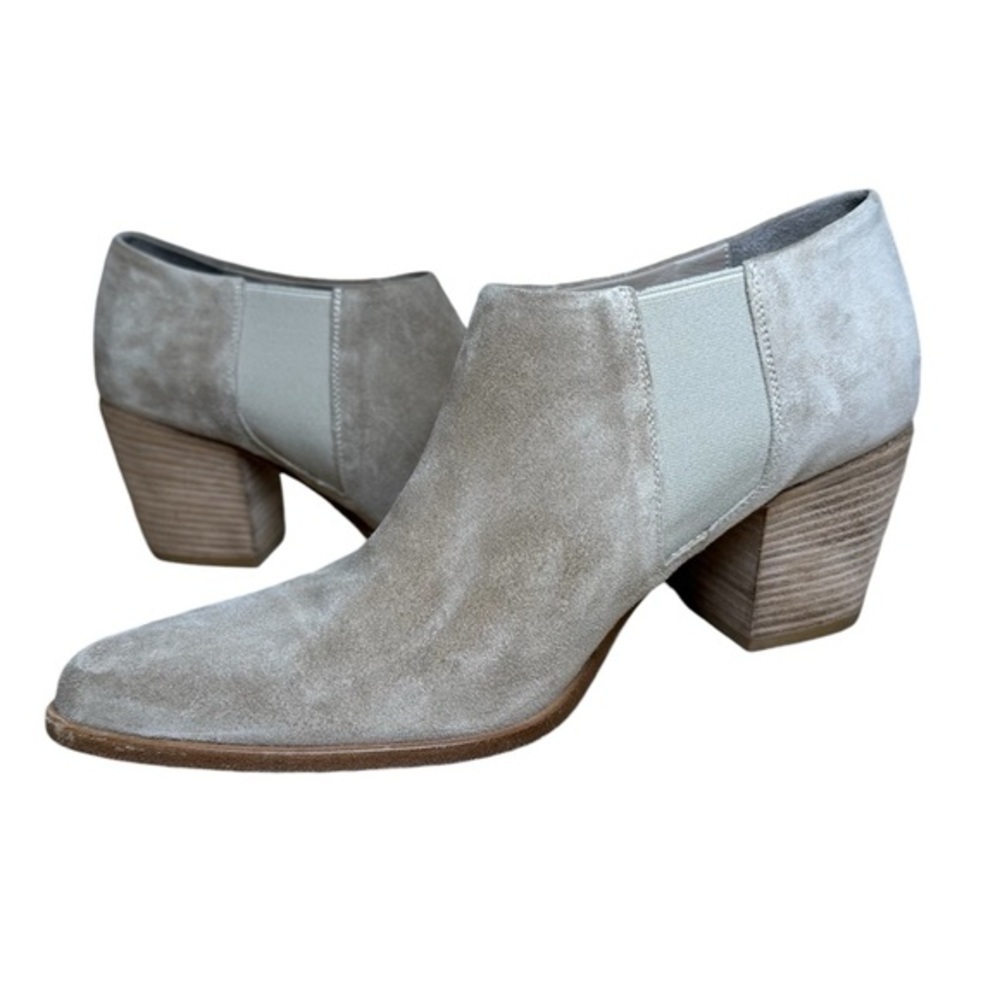 Vince Italian Suede Ankle Boots 10 | Neutral‎ Booties Minimalist Quiet Luxury